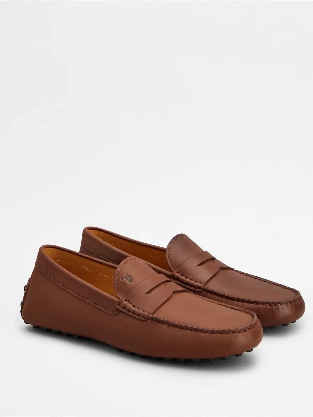Tod’s Gommino Brown Pebbled Leather Driving Loafers Made in Italy Size 7.5